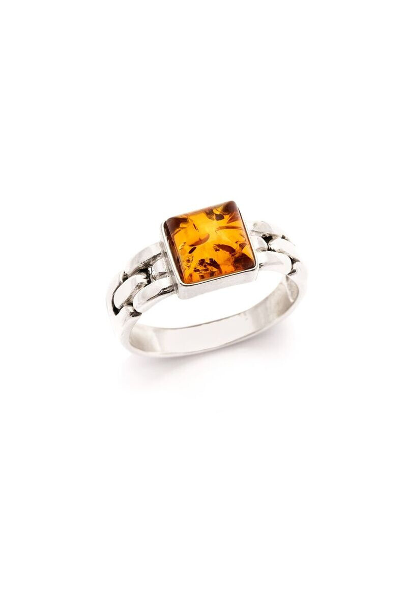 Mayorista OPALOOK FRANCE - Amber Cognac Square Amber, Silver 925 - KM921PR