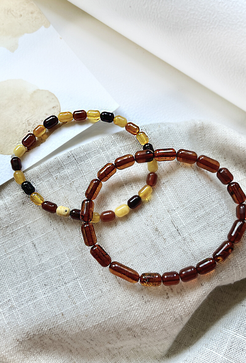 Grossista OPALOOK FRANCE - Bracciale con cognac cilindrico Amber, lunghezza 18-19 cm - NBR43