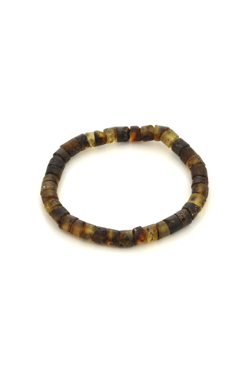 Grossista OPALOOK FRANCE - Bracciale con ambra multicolore cilindrica, lunghezza 20 cm - NBR49