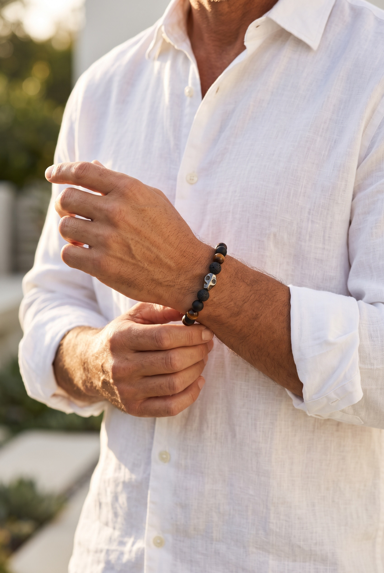 Wholesaler Orient Express by C.A.A.A - MEN'S BRACELET SET IN STEEL. LEATHER AND RESIN