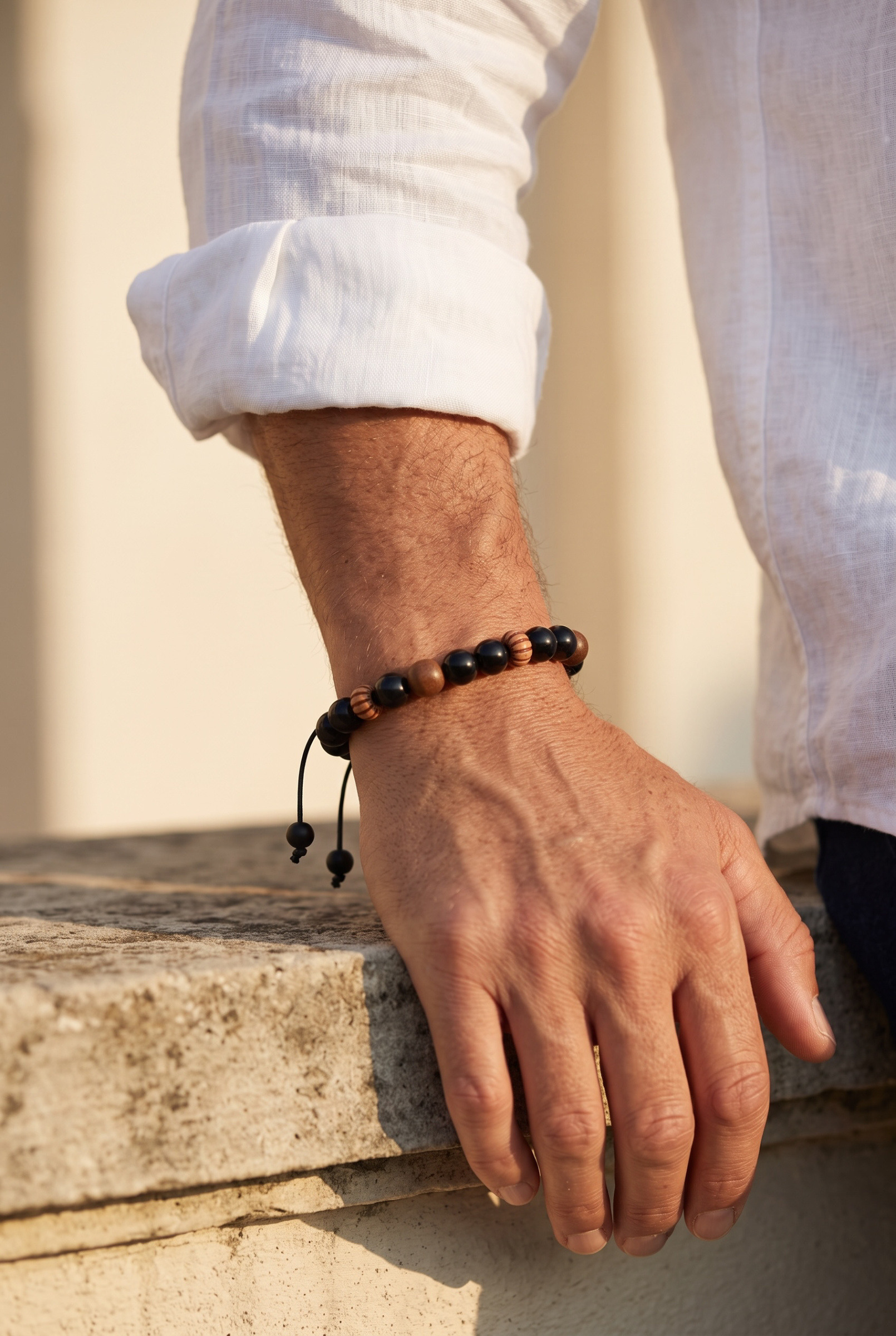 Wholesaler Orient Express by C.A.A.A - MEN'S STEEL BRACELET SET. LEATHER AND RESIN