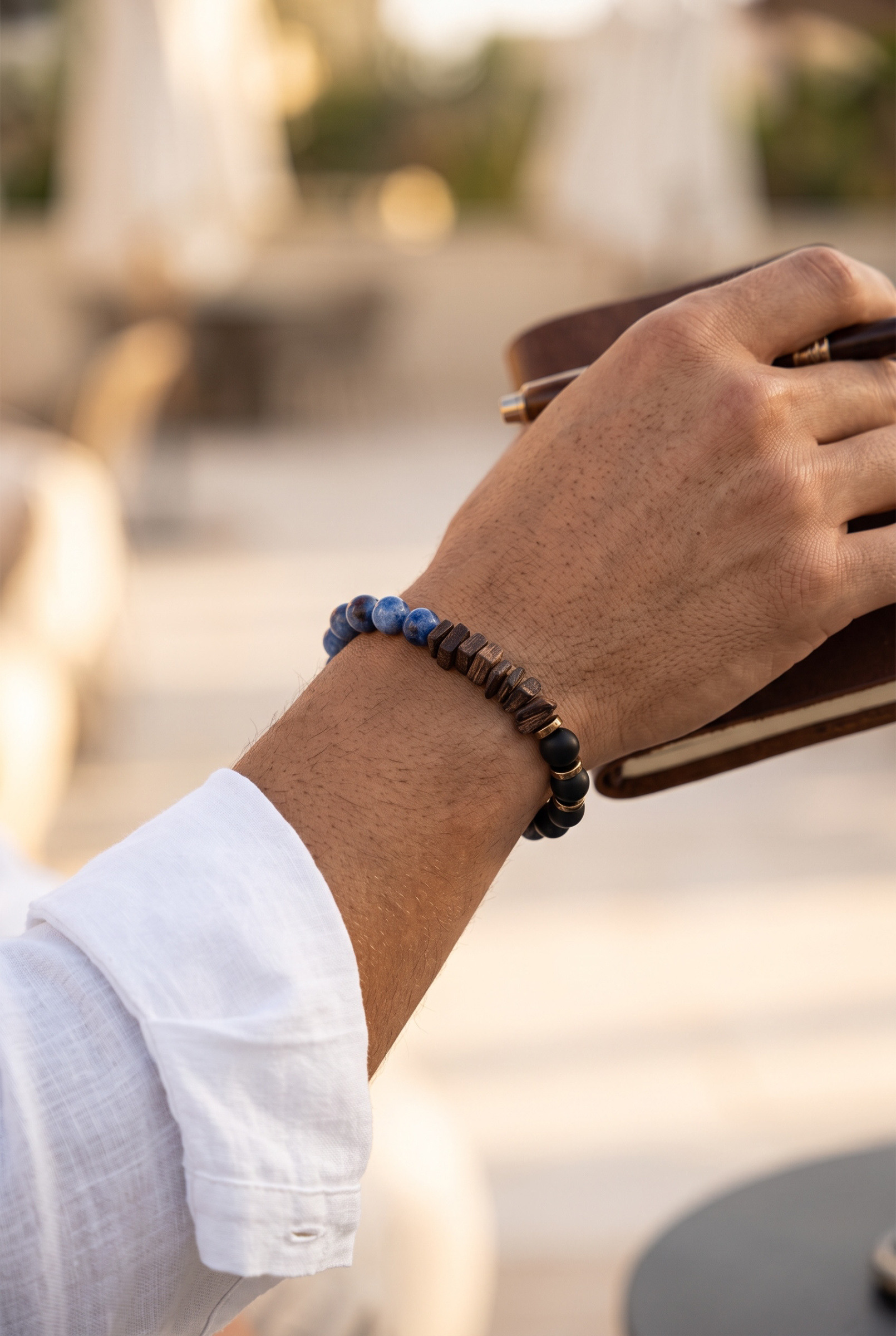 Wholesaler Orient Express by C.A.A.A - MEN'S BRACELET SET IN STEEL. LEATHER AND RESIN