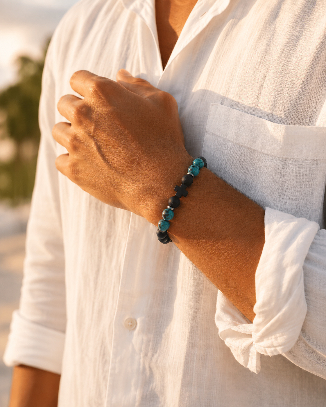 Wholesaler Orient Express by C.A.A.A - MEN'S BRACELET SET IN STEEL. LEATHER AND RESIN