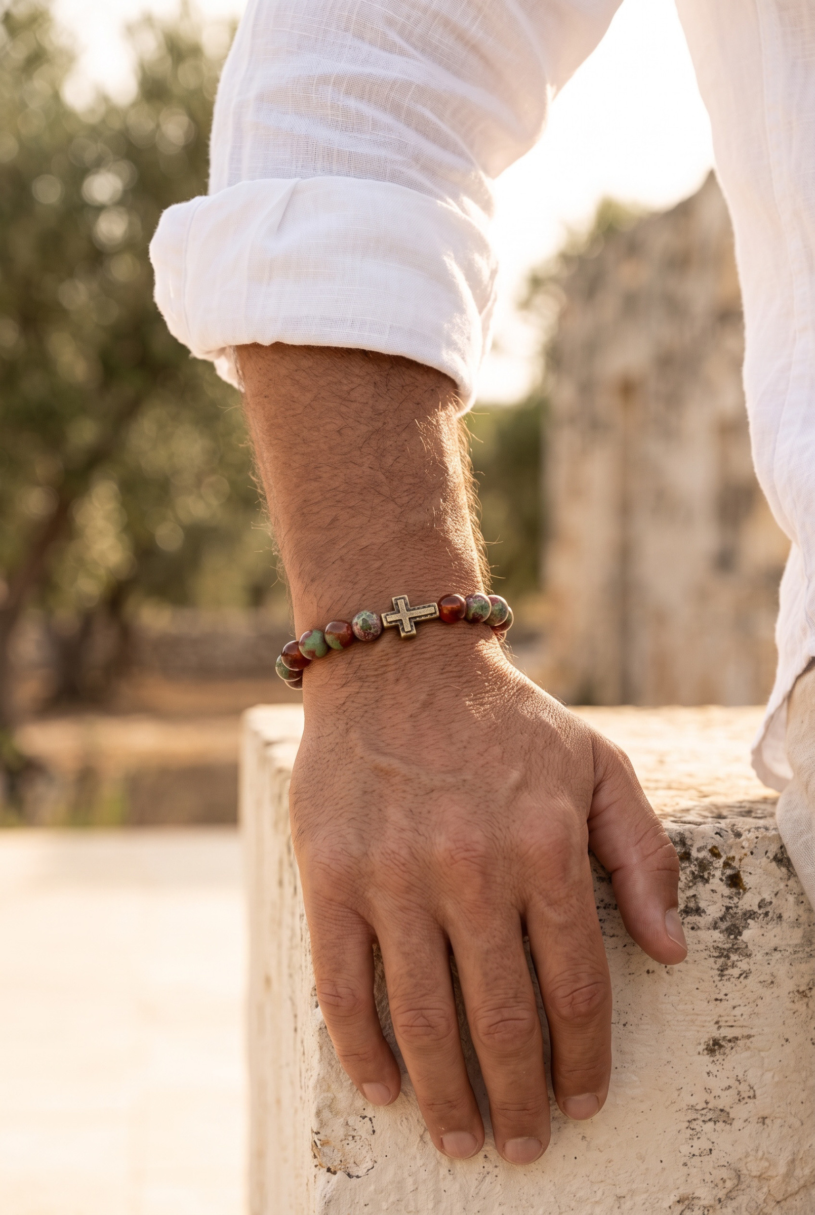 Wholesaler Orient Express by C.A.A.A - MEN'S BRACELET SET IN STEEL. LEATHER AND RESIN