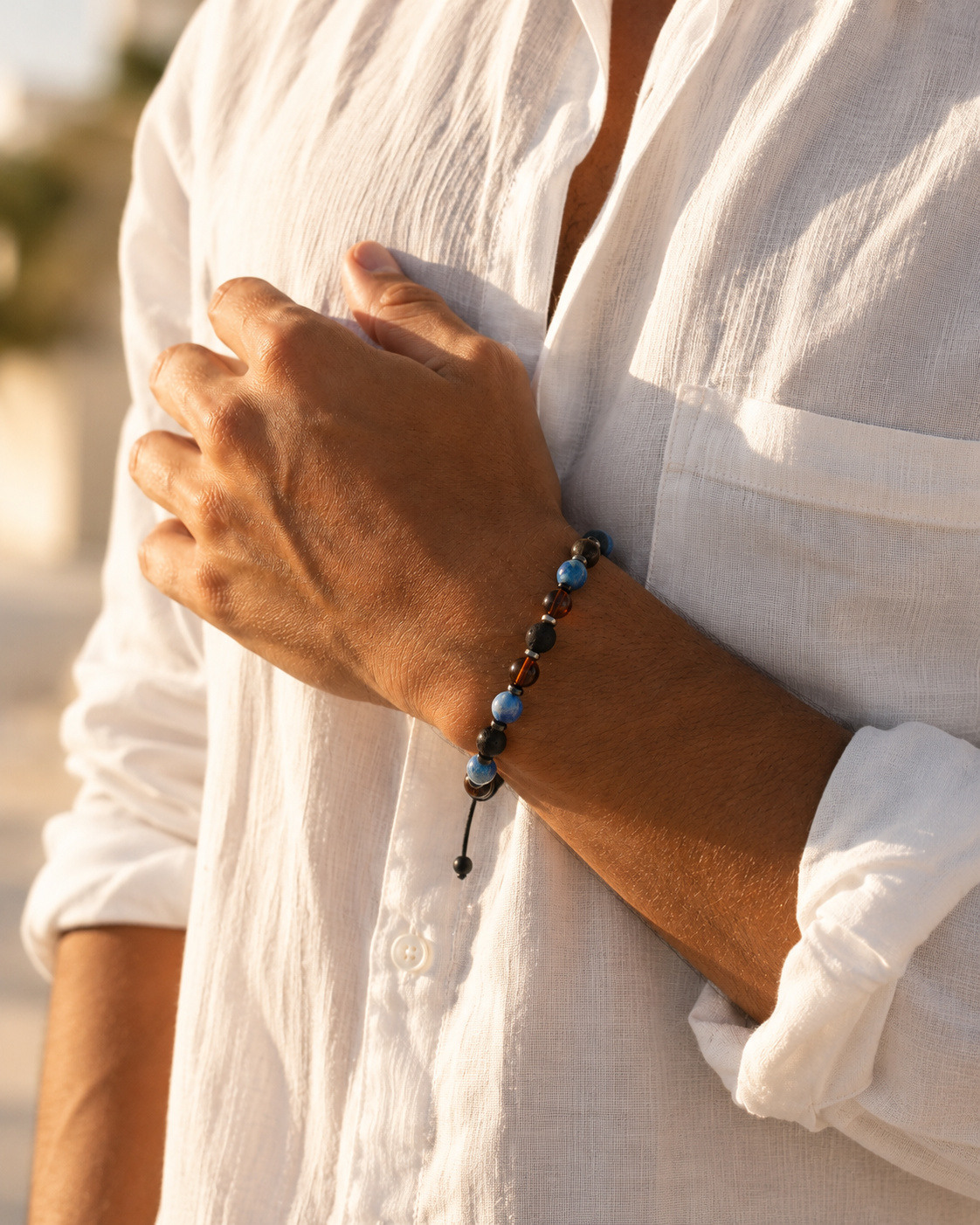 Wholesaler Orient Express by C.A.A.A - SET OF MEN'S BRACELETS IN STEEL. LEATHER AND RESIN