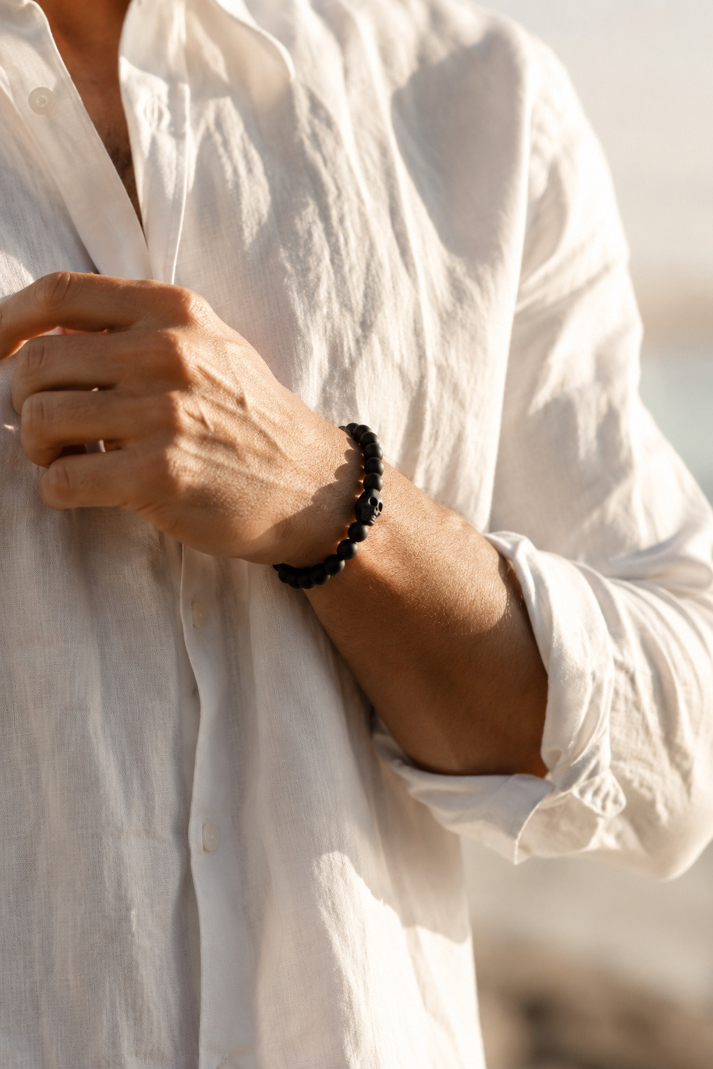 Wholesaler Orient Express by C.A.A.A - MEN'S BRACELET SET IN STEEL. LEATHER AND RESIN