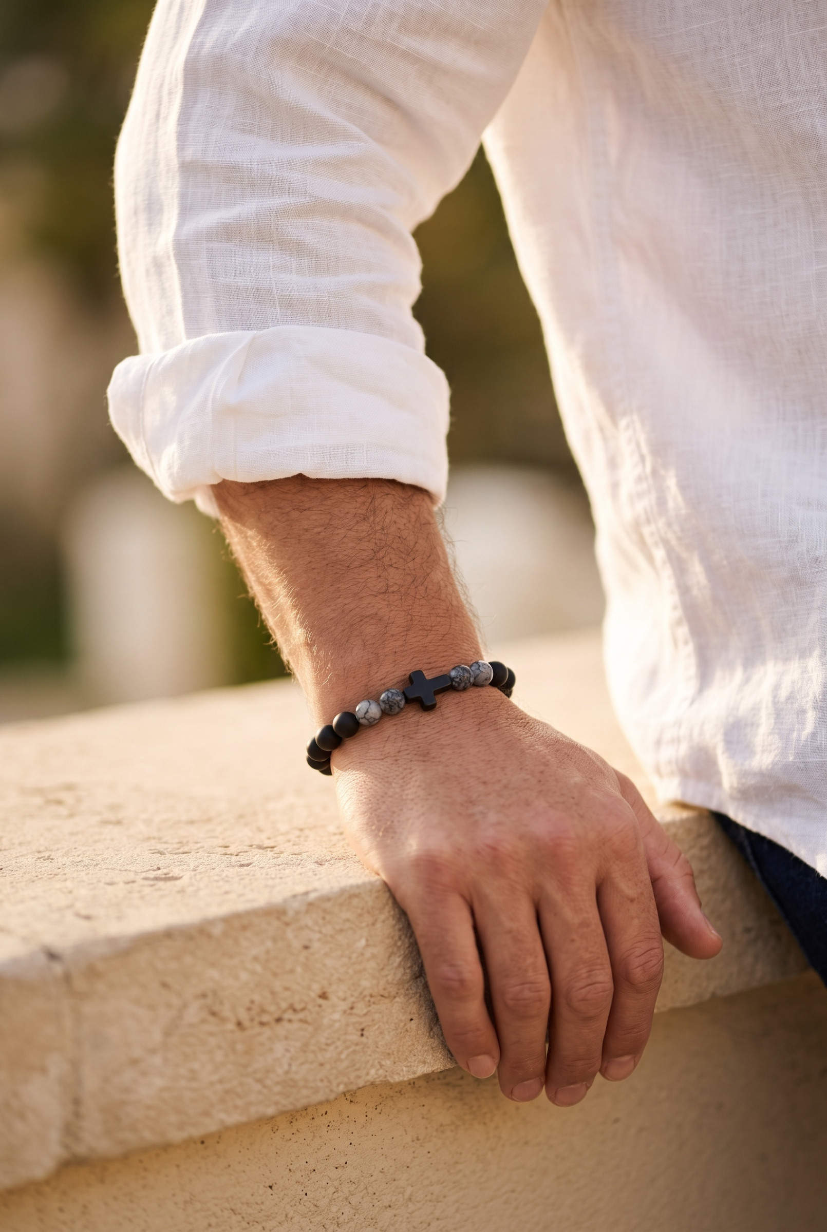 Wholesaler Orient Express by C.A.A.A - MEN'S BRACELET SET IN STEEL. LEATHER AND RESIN