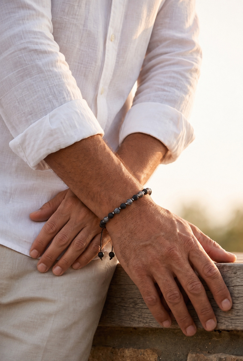 Wholesaler Orient Express by C.A.A.A - MEN'S BRACELET SET IN STEEL. LEATHER AND RESIN