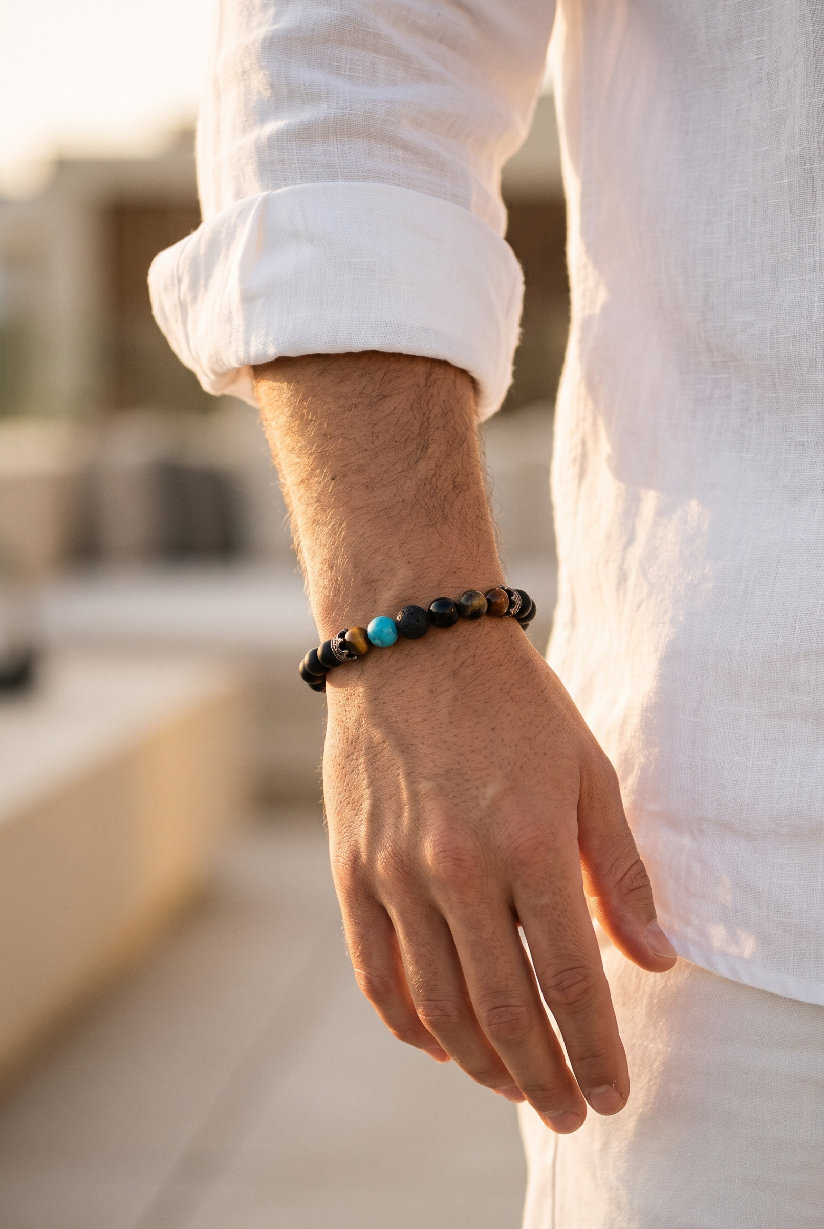 Wholesaler Orient Express by C.A.A.A - MEN'S STEEL BRACELET SET. LEATHER AND RESIN