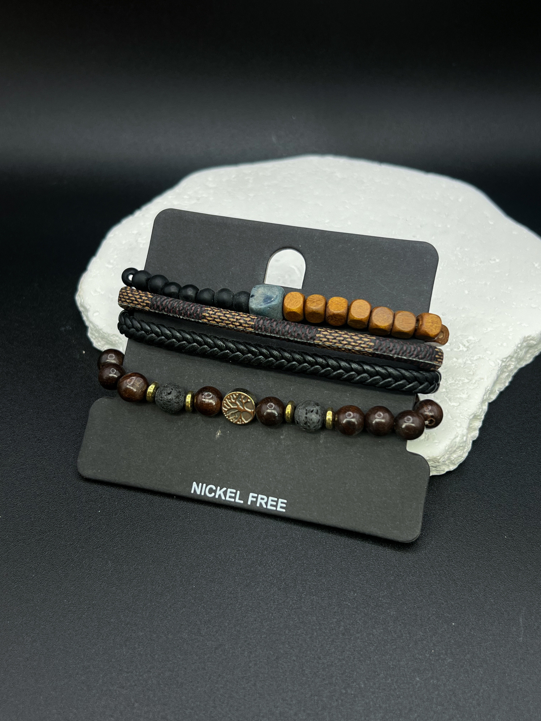 Großhändler ORIENT EXPRESS FIRST - HERRENARMBAND-SET AUS STAHL, LEDER UND HARZ
