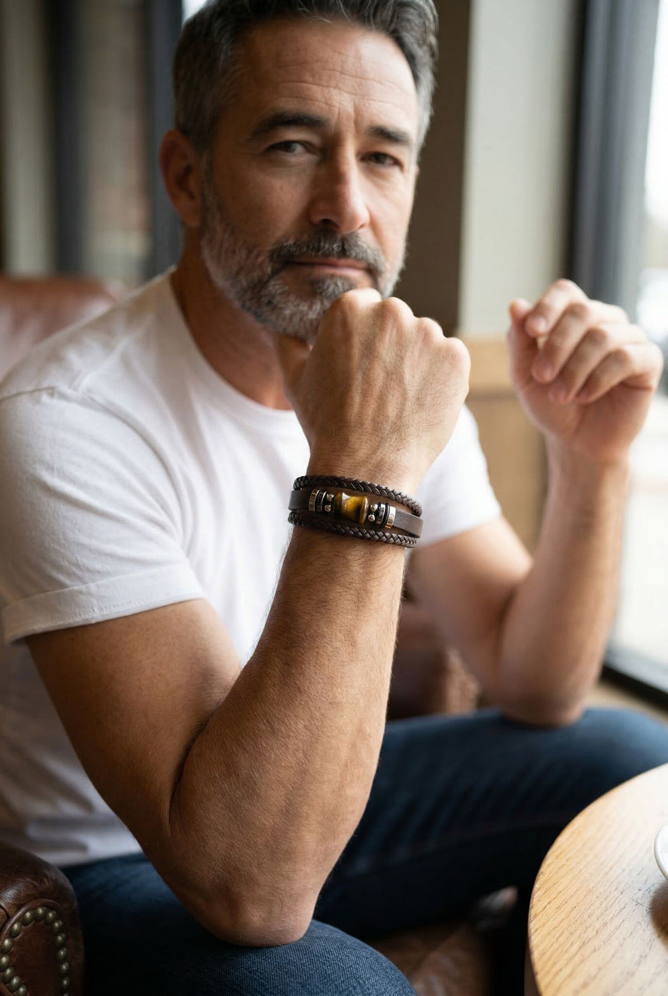 Großhändler ORIENT EXPRESS FIRST - HERRENARMBAND AUS LEDER UND STAHL