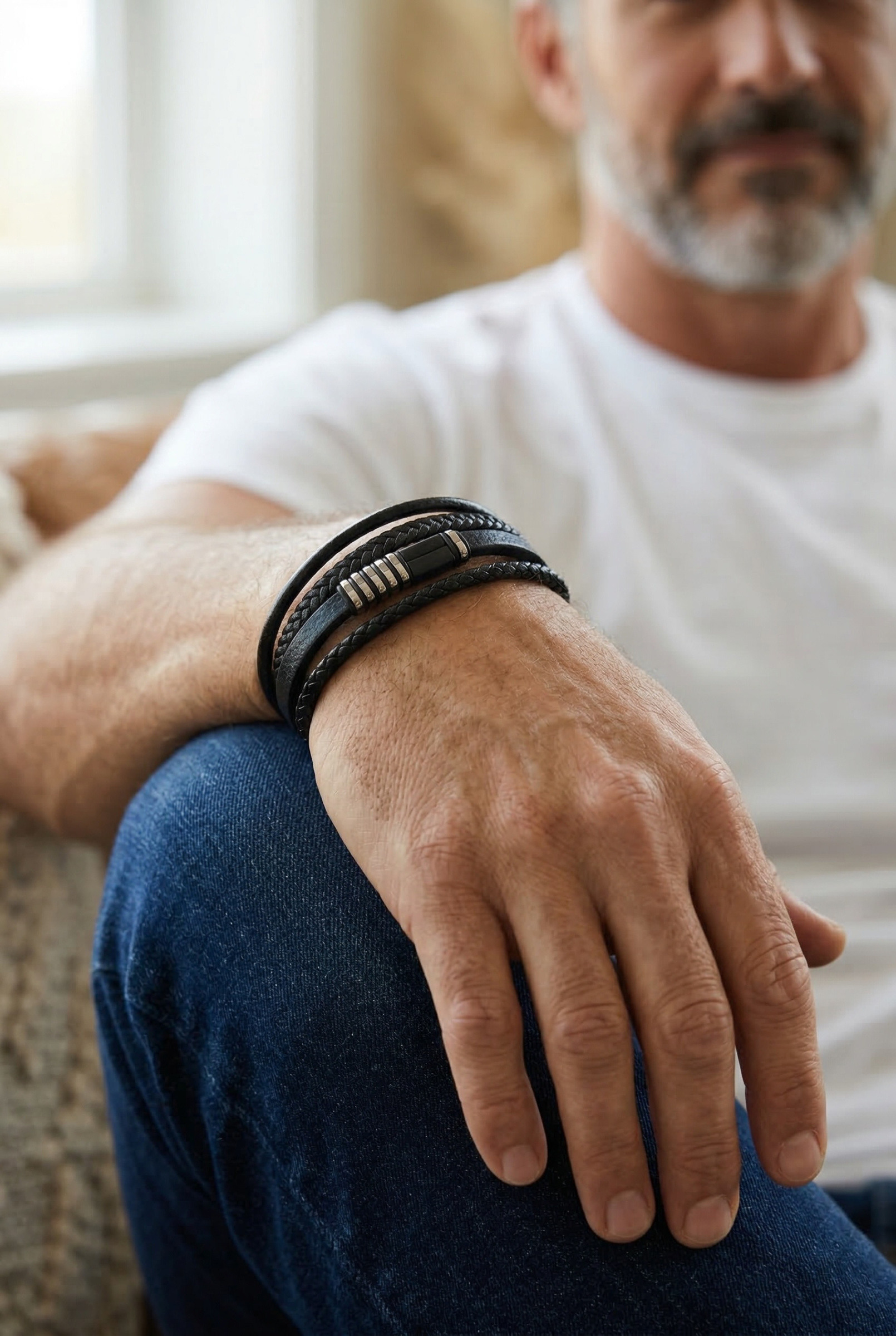 Großhändler ORIENT EXPRESS FIRST - HERRENARMBAND AUS LEDER UND STAHL