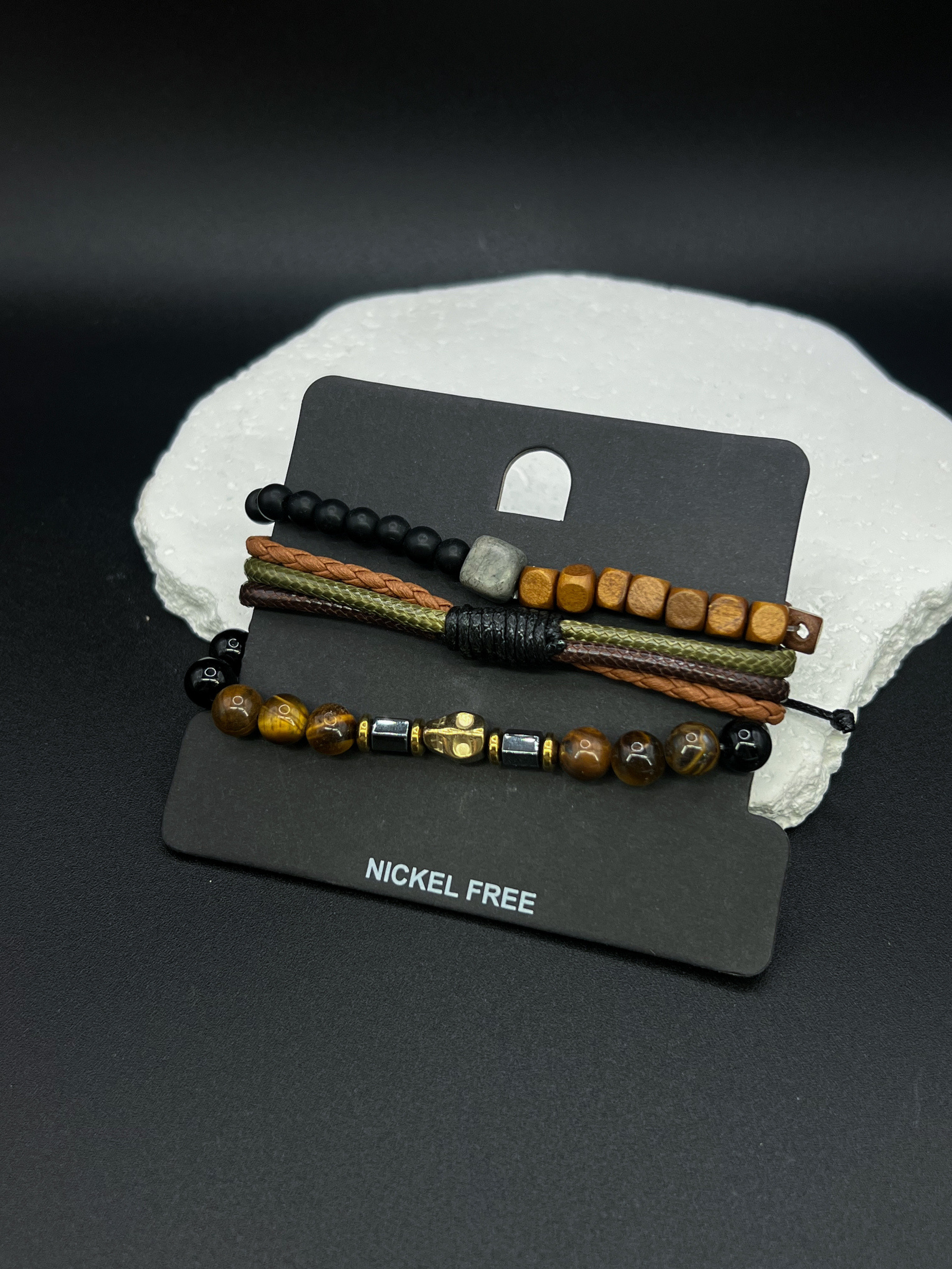 Großhändler ORIENT EXPRESS FIRST - HERRENARMBAND-SET AUS STAHL, LEDER UND HARZ