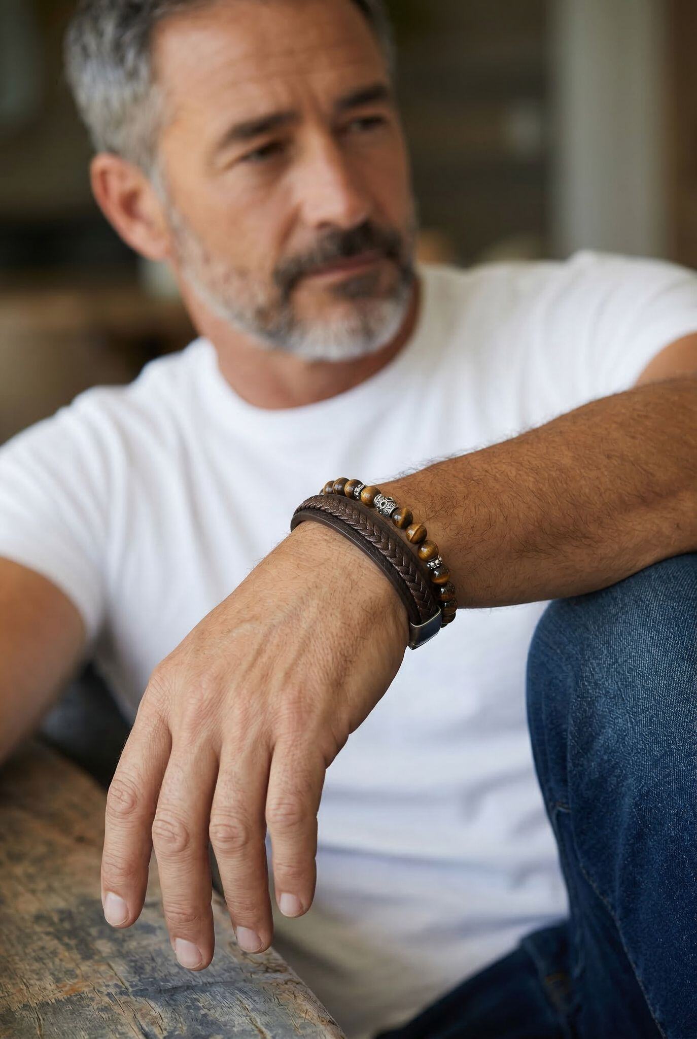 Großhändler ORIENT EXPRESS FIRST - HERRENARMBAND AUS LEDER UND STAHL