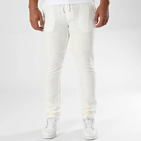 Grossiste PANAME BROTHERS - Pantalon slim fit tendance estival en lin
