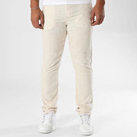 Grossiste PANAME BROTHERS - Pantalon slim fit tendance estival en lin
