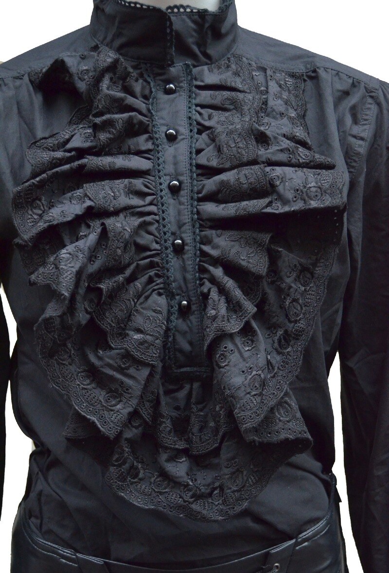 Mayorista Pentagramme - CAMISA GÓTICA ROMÁNTICA PARA HOMBRE CON JABOT