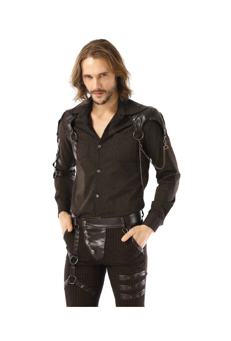 Grossiste Pentagramme - CHEMISE STEAMPUNK GOTHIQUE POUR HOMME