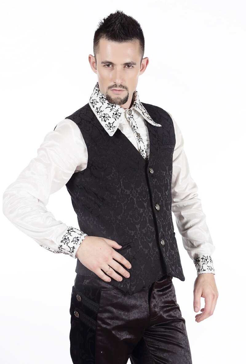 Grossista Pentagramme - Gilet Uomo Gotico Steampunk Vittoriano Broccato