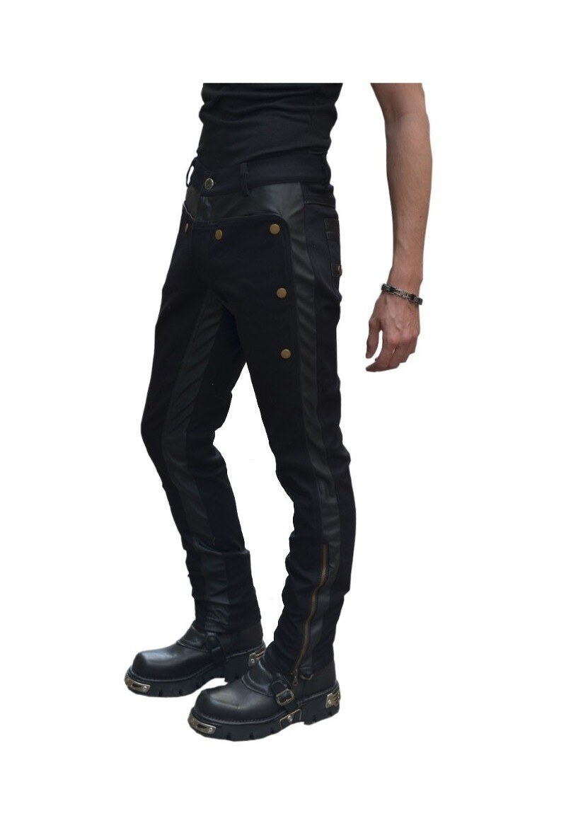 Großhändler Pentagramme - STEAMPUNK-HOSE MIT SCHWARZEN KNOPFEN