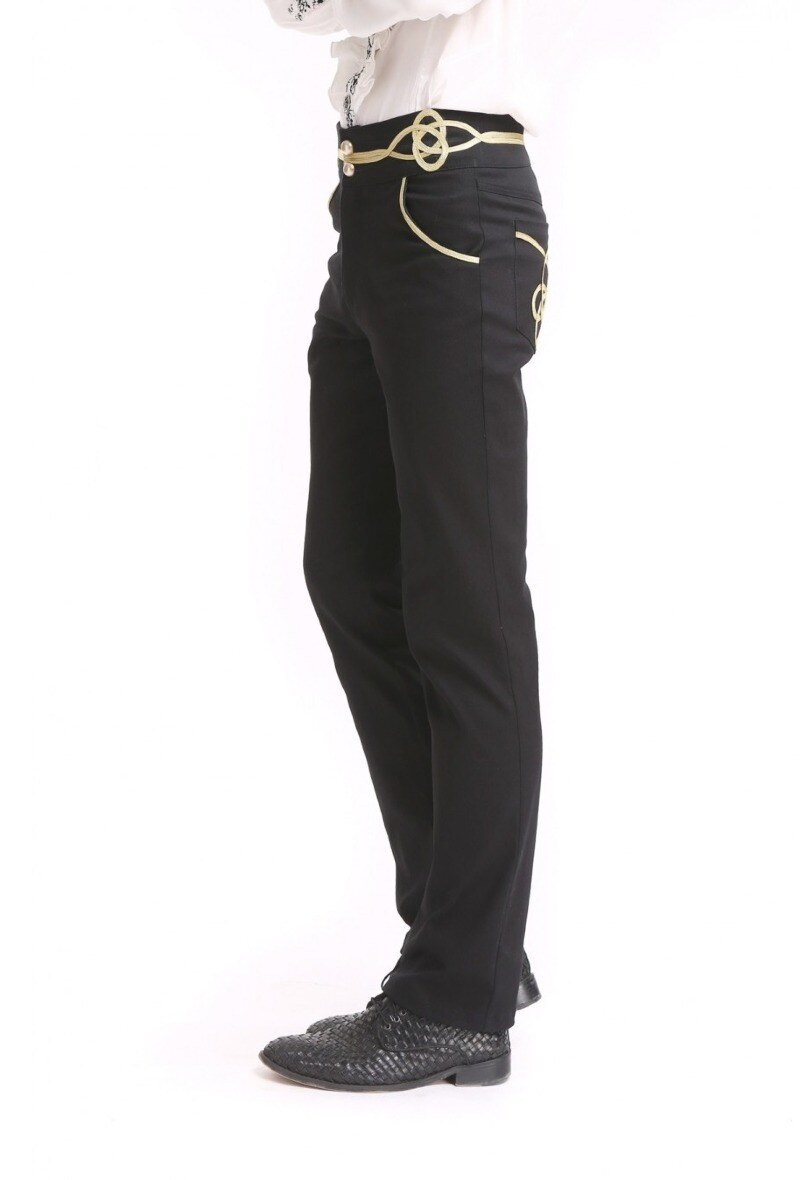 Großhändler Pentagramme - SCHWARZE GOTHIC HOSE IM OFFIZIERSSTIL FÜR HERREN