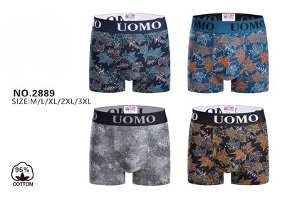Großhändler PHENIX ROUGE - Herren-Boxershorts aus Baumwolle mit Ahornblatt-Print Großhändler PHENIX ROUGE - Herren-Boxershorts aus Baumwolle mit Ahornblatt-Print