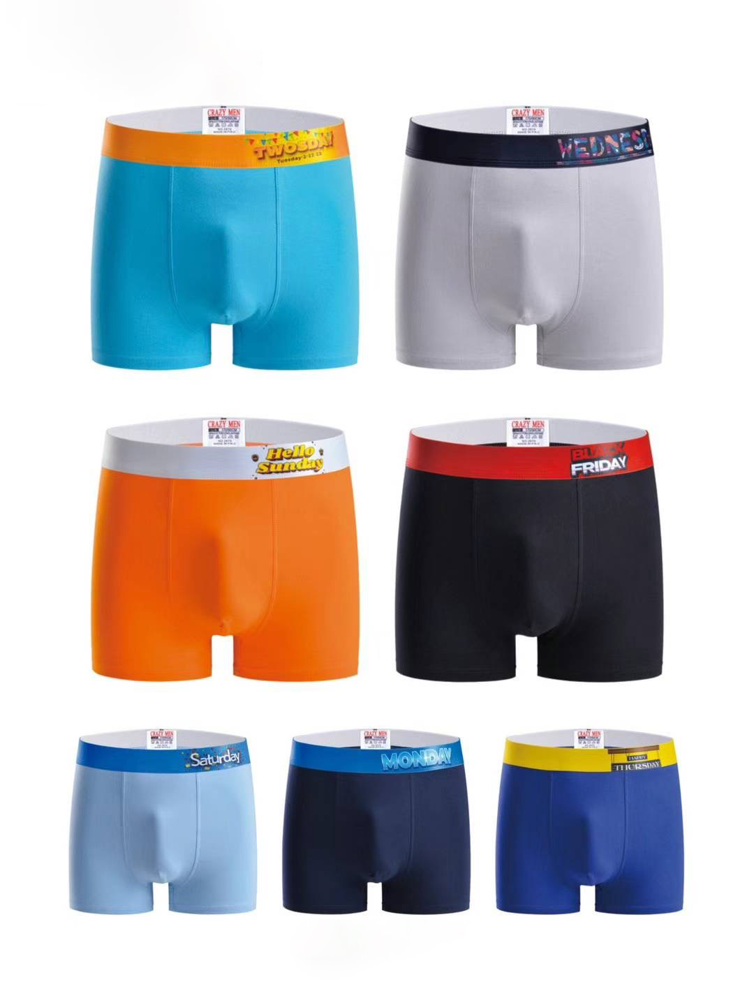 Wholesaler PHENIX ROUGE - Men's Boxer with 'Days of the Week' Waistband