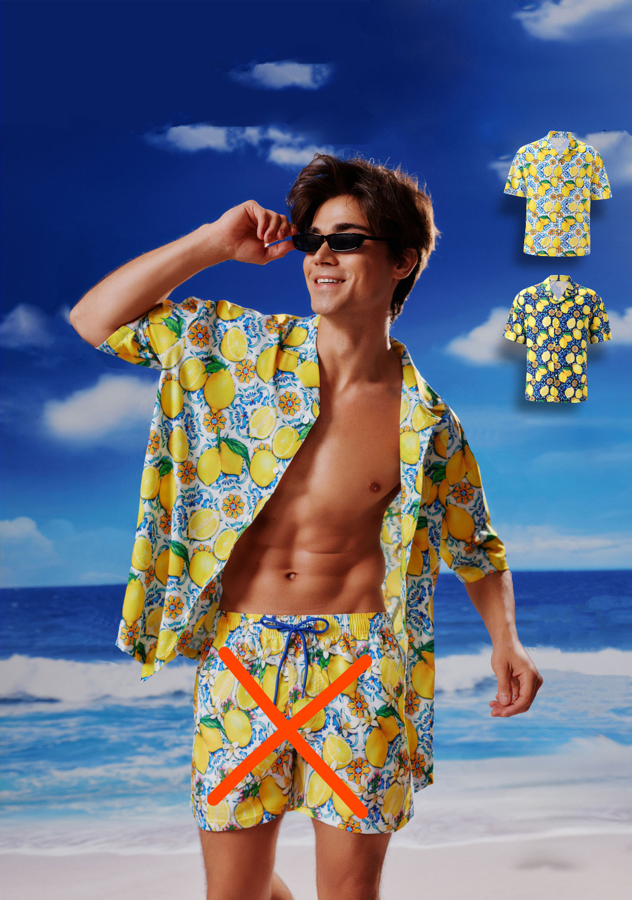 Wholesaler PHENIX ROUGE - MEN’S POLYESTER BEACH SHIRTS