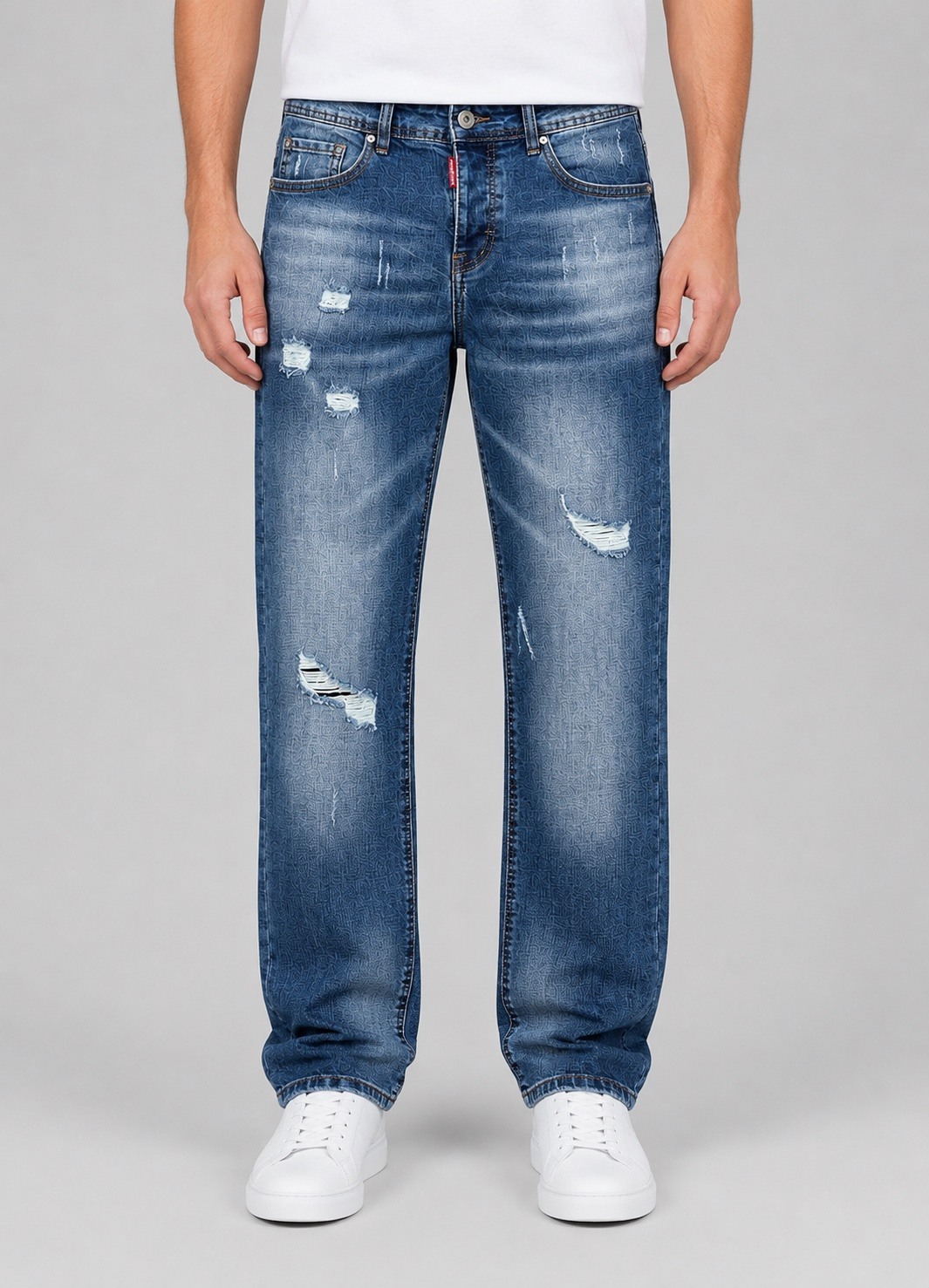 Großhändler PHILIPP ICON - Normale Stretch-Jeans mit Rissen und Futter