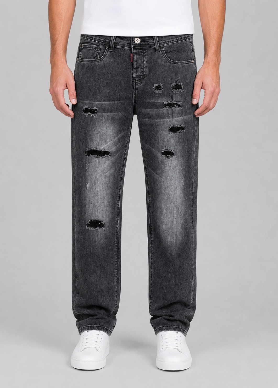 Wholesaler PHILIPP ICON - Regular stretch ripped jeans with lining