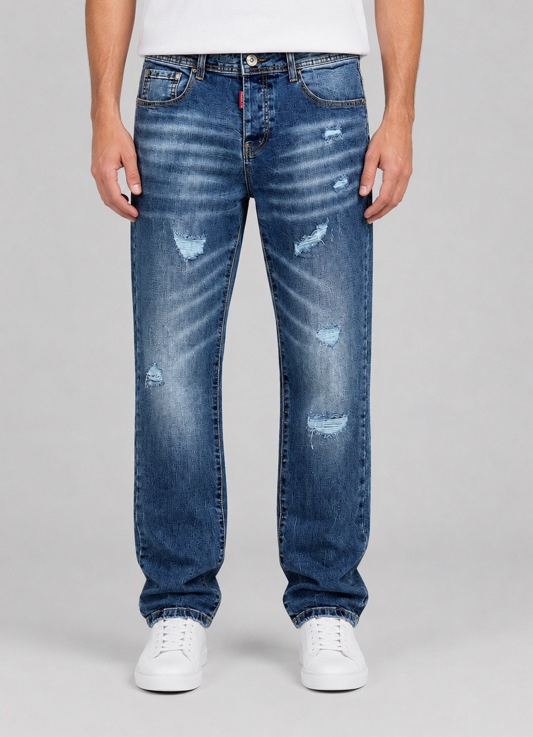 Großhändler PHILIPP ICON - Normale Stretch-Jeans mit Rissen und Futter
