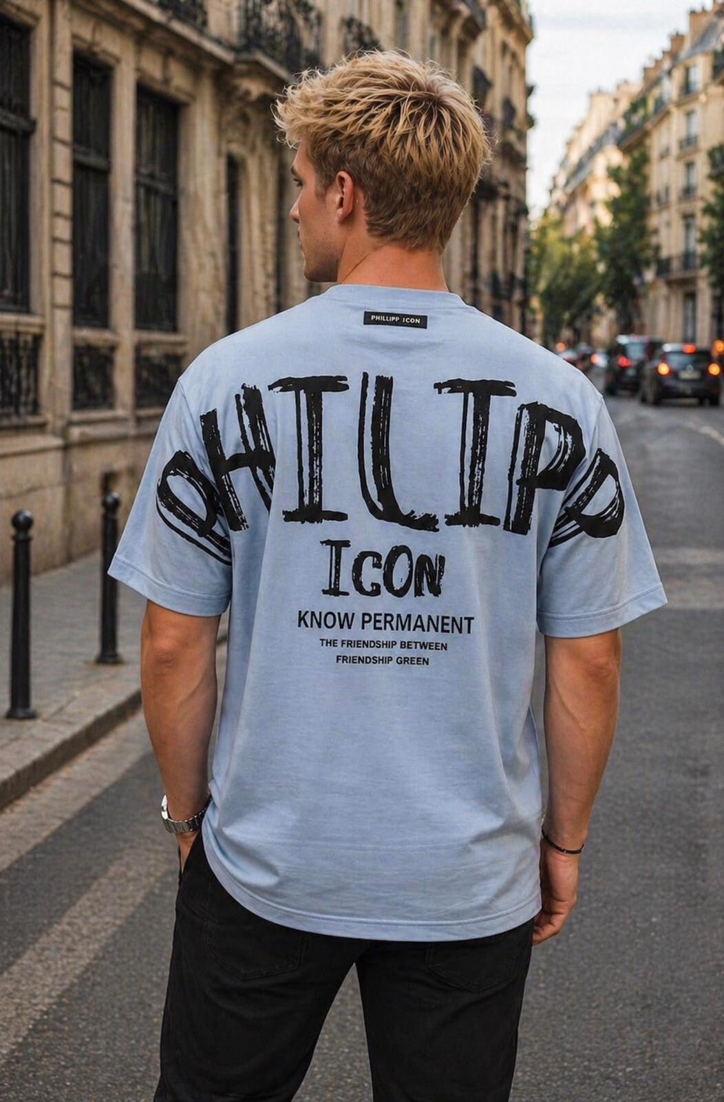 Großhändler PHILIPP ICON - Elegantes, übergroßes T-Shirt aus 100 % Baumwolle