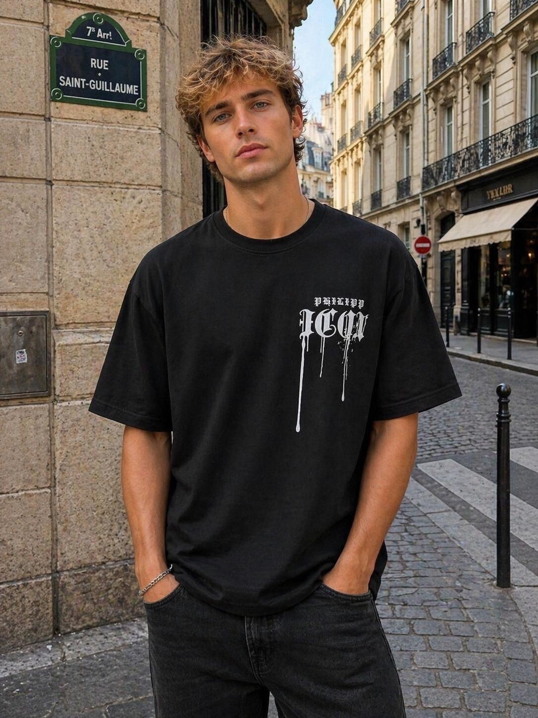 Wholesaler PHILIPP ICON - Elegant oversized t-shirt 100% cotton