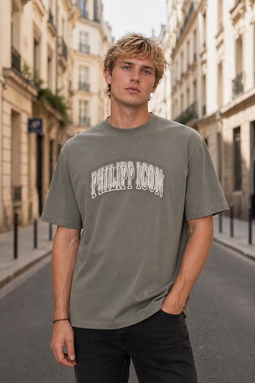 Grossista PHILIPP ICON - T-shirt oversize elegante 100% cotone