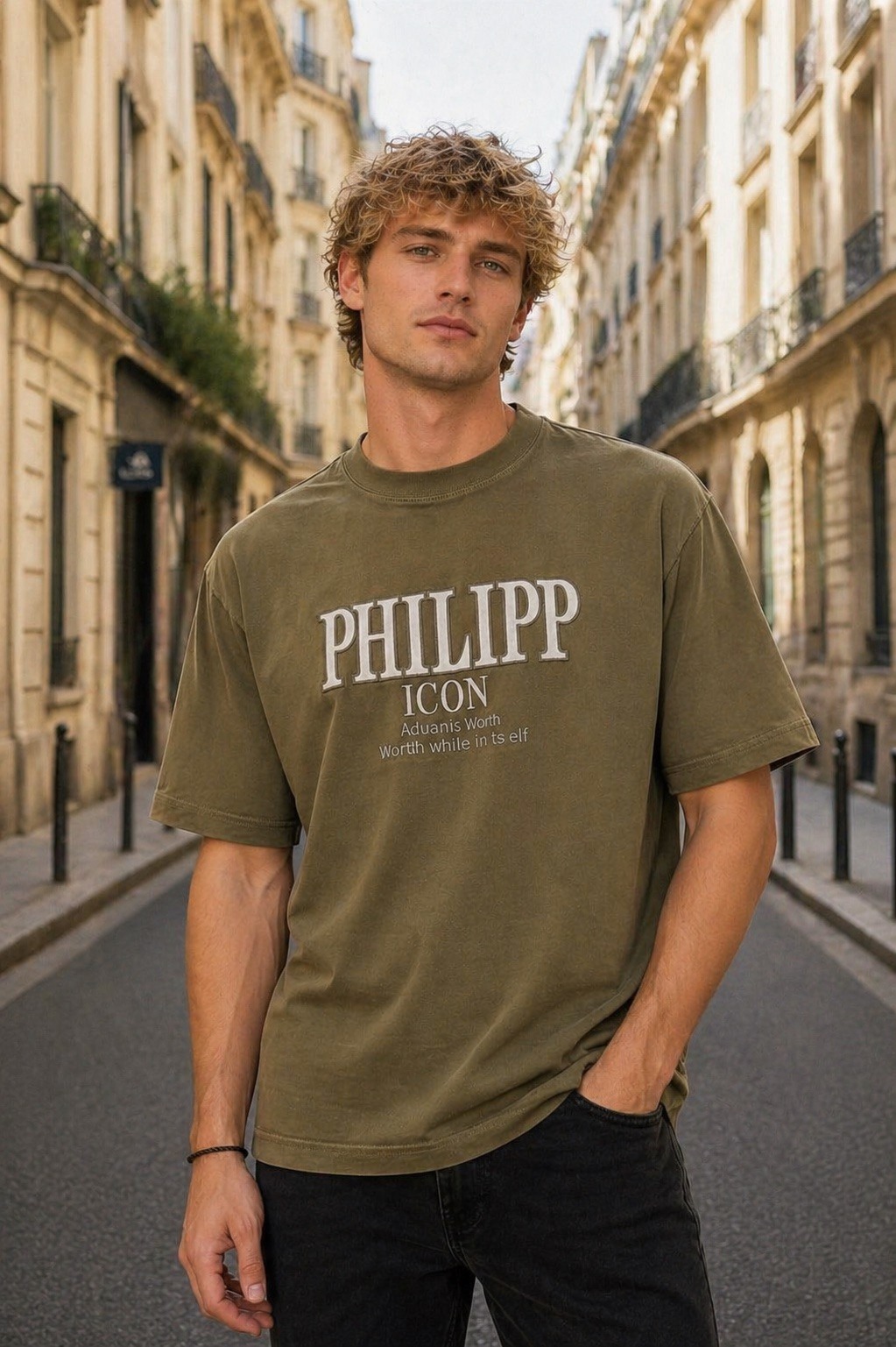 Großhändler PHILIPP ICON - Elegantes, übergroßes T-Shirt aus 100 % Baumwolle