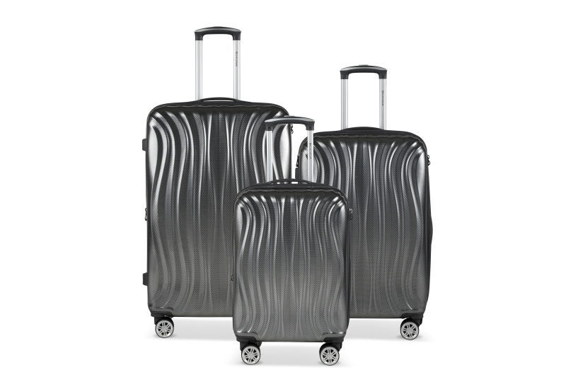 Grossista PLATINIUM - SET CON 3 VALIGIE ESPANDIBILI IN ABS/PC, CERNIERA ANTI-BURGER, LUCCHETTO TSA