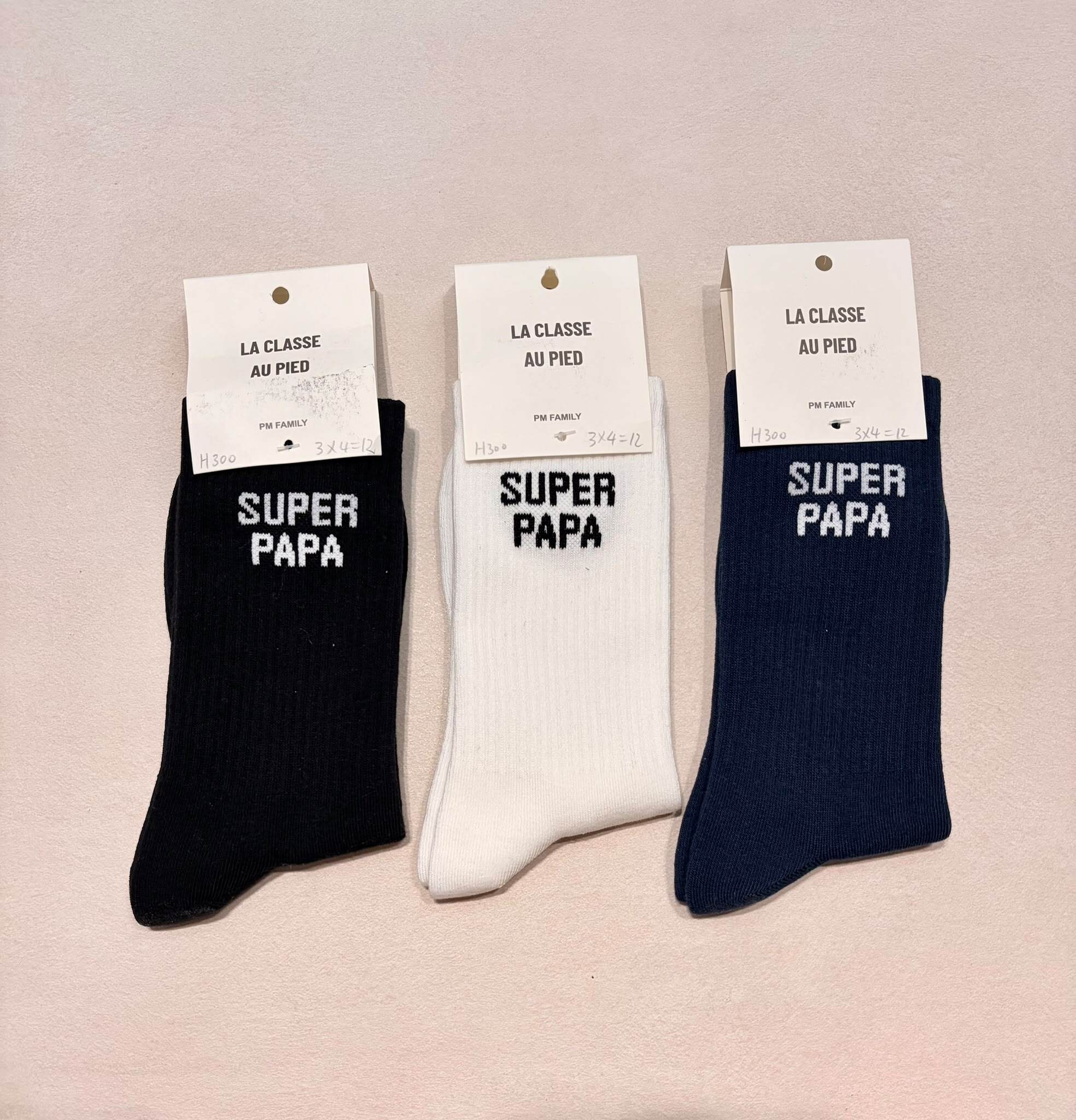 Grossiste PM Mère & Fille - Chaussette Homme SUPER PAPA