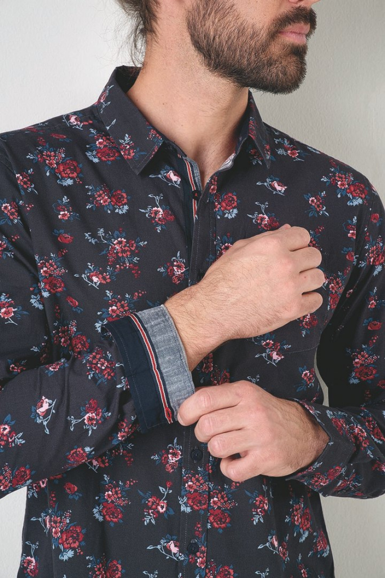 Grossista RMS 26 BY FRANCE DENIM - Camicia con ramo su tutto il capo