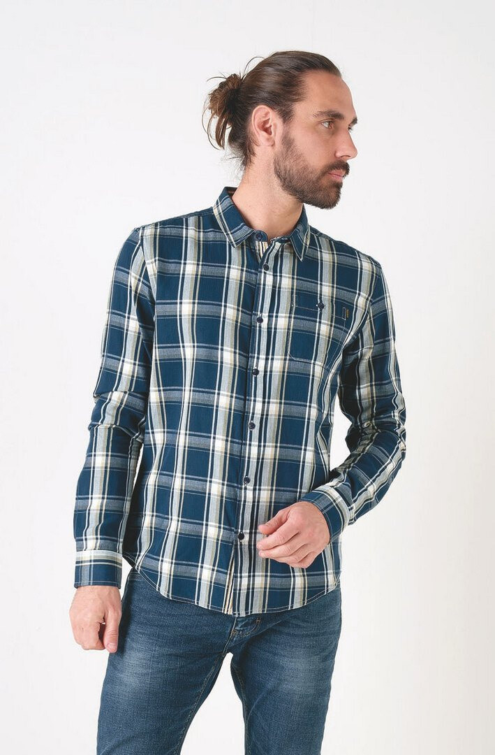 Grossista RMS 26 BY FRANCE DENIM - Camicia con motivo a spina di pesce