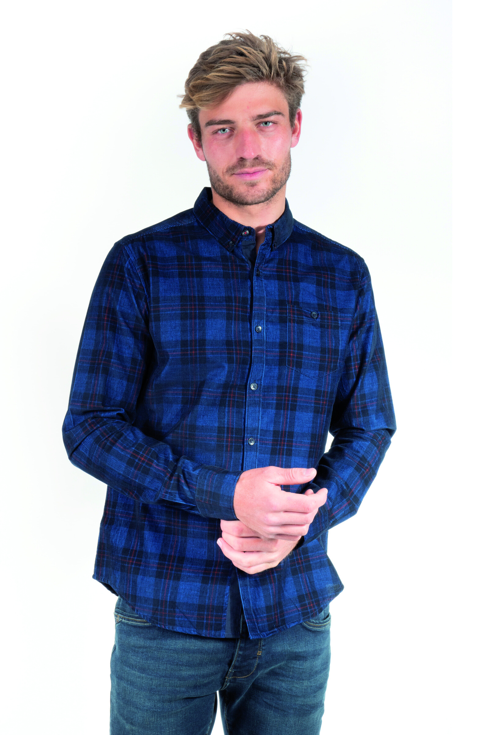 Grossista RMS 26 BY FRANCE DENIM - Camicia in velluto a quadri