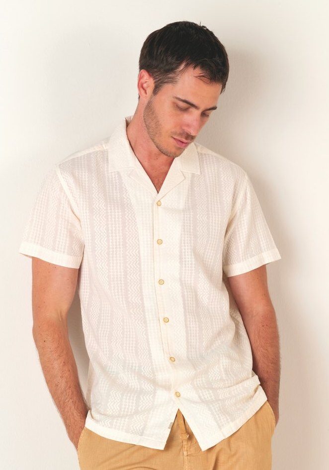 Wholesaler RMS 26 BY FRANCE DENIM - Embroidered jacquard shirt
