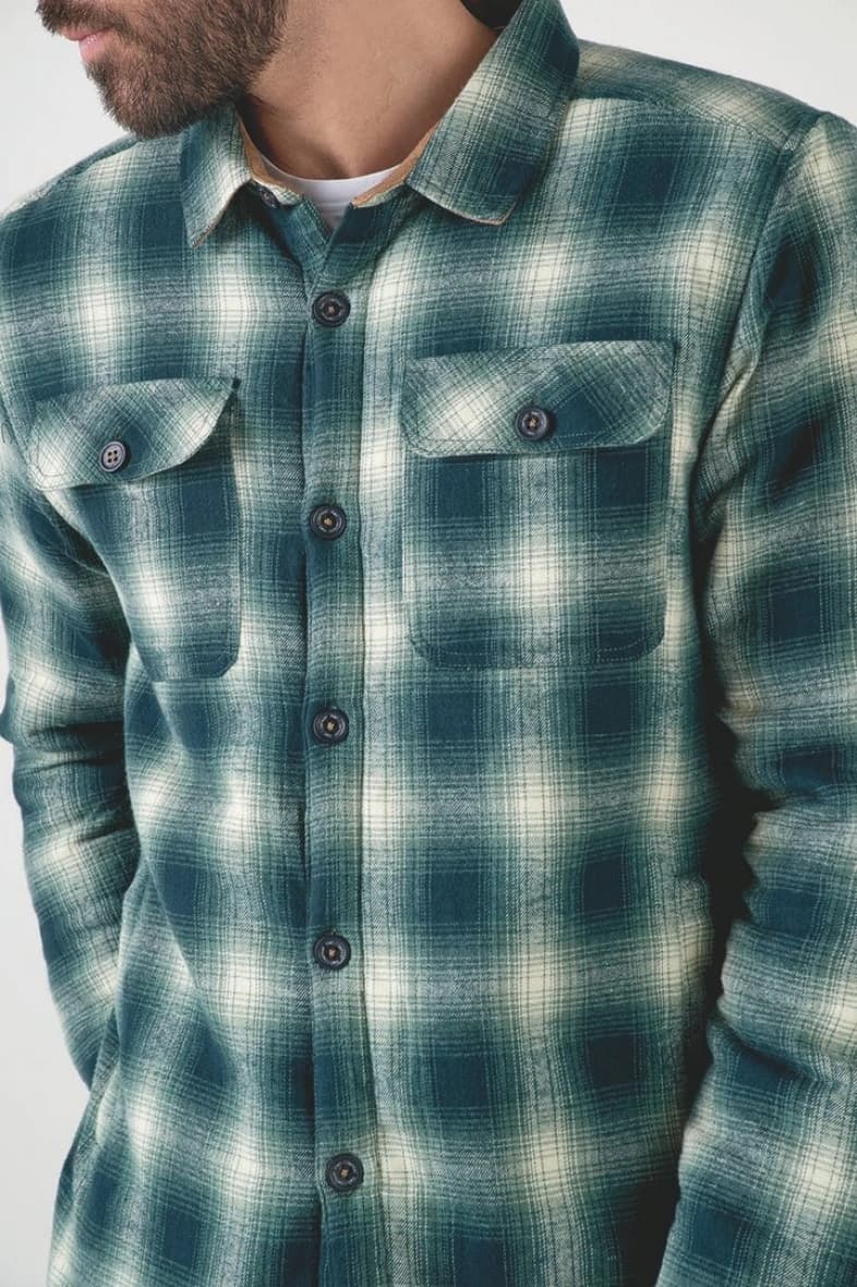 Wholesaler RMS 26 BY FRANCE DENIM - Flannel overshirt with sherpa lining