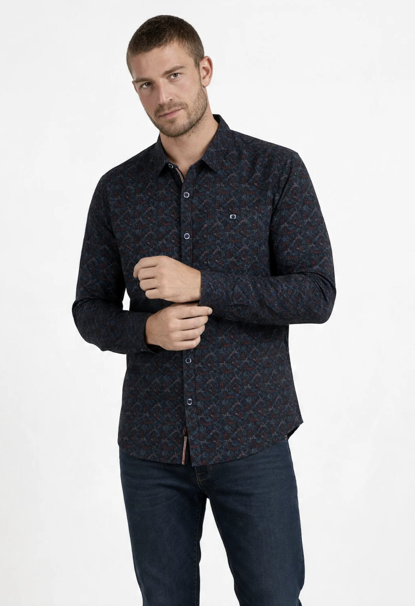 Großhändler RMS 26 BY FRANCE DENIM - Langarmhemd mit Allover-Blumenmuster