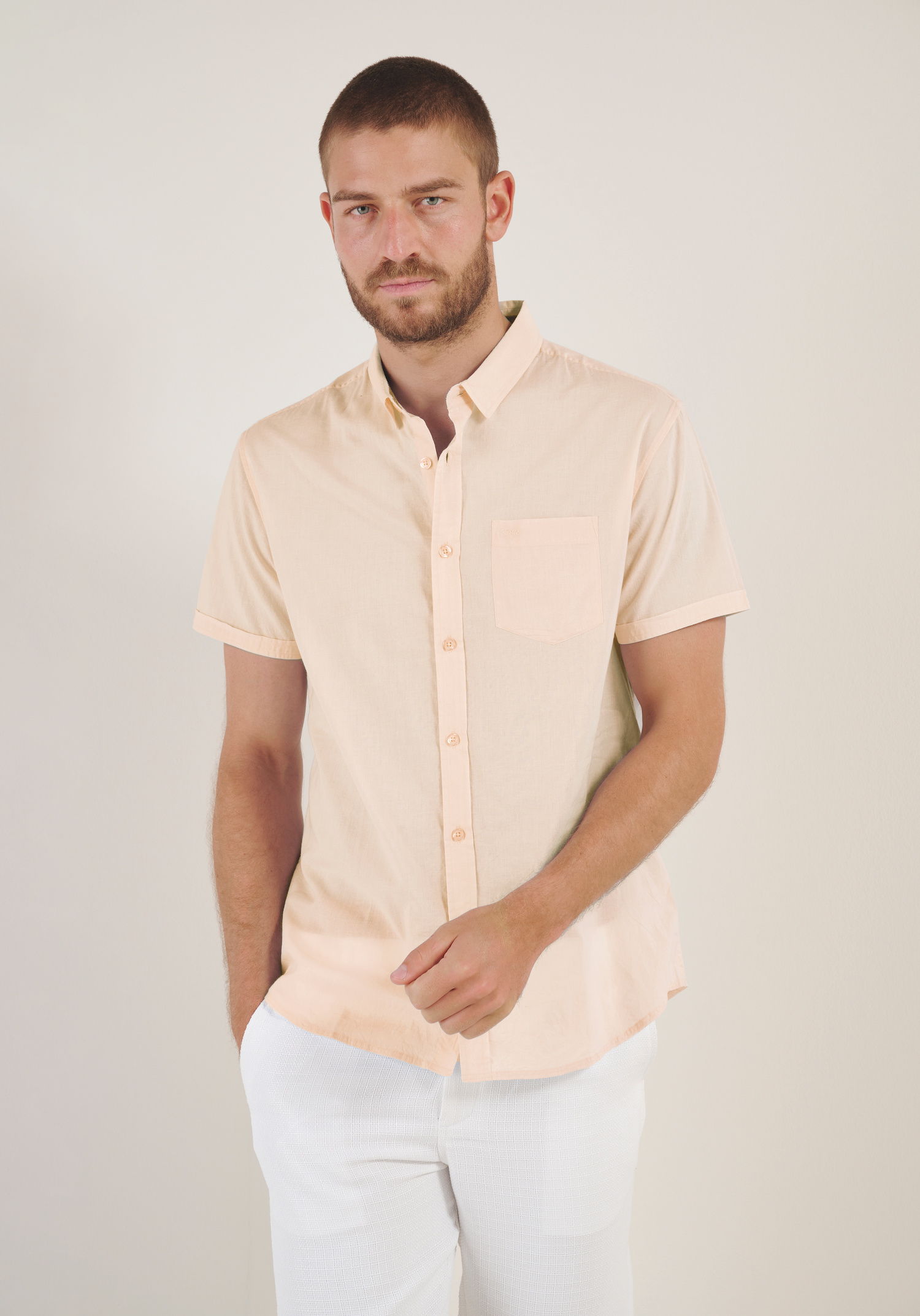 Wholesaler RMS 26 BY FRANCE DENIM - Plain cotton voile shirt
