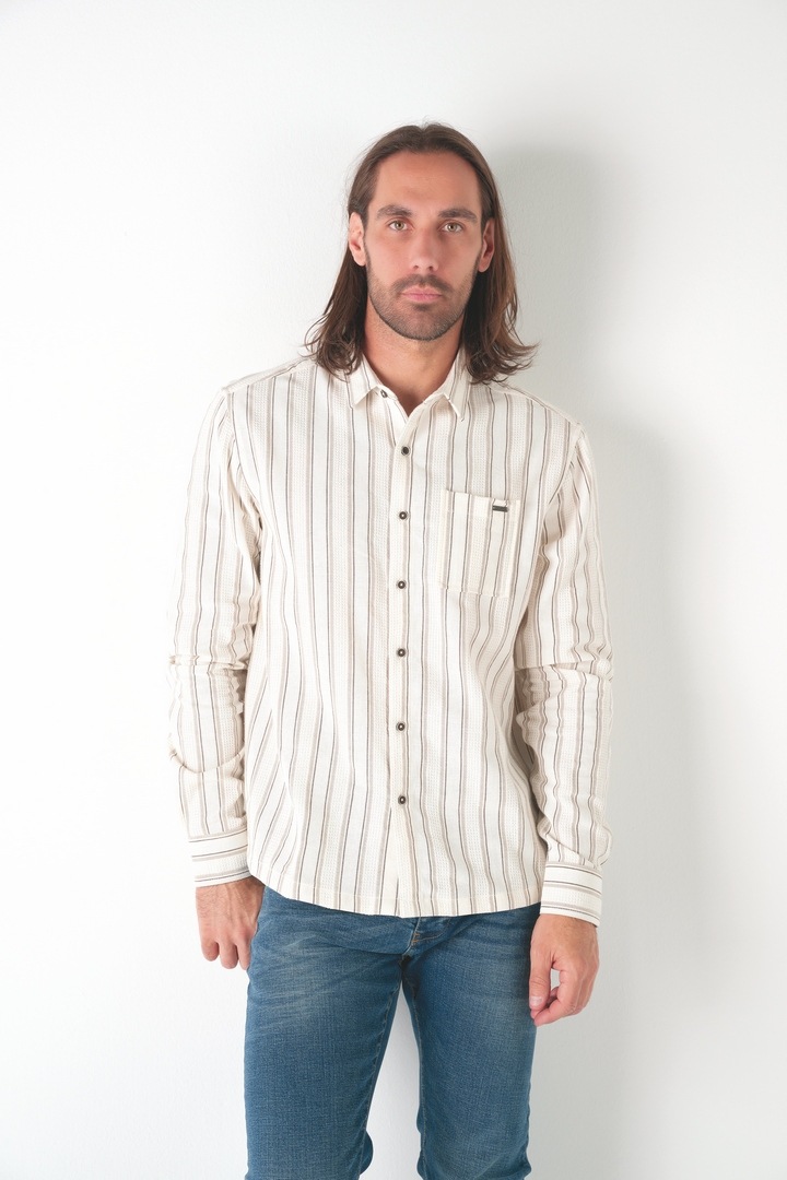 Grossiste RMS 26 BY FRANCE DENIM - Chemise texturée rayée
