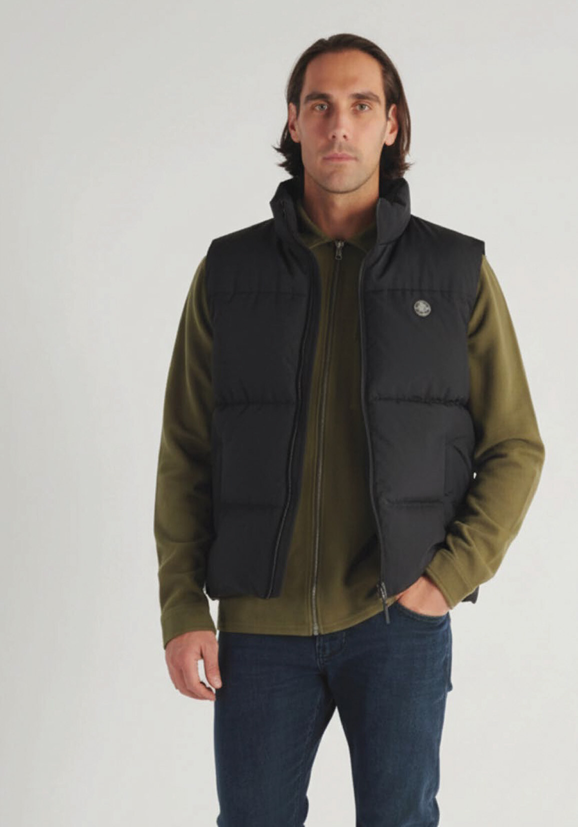 Großhändler RMS 26 BY FRANCE DENIM - Ärmellose Steppweste mit breiten Streifen