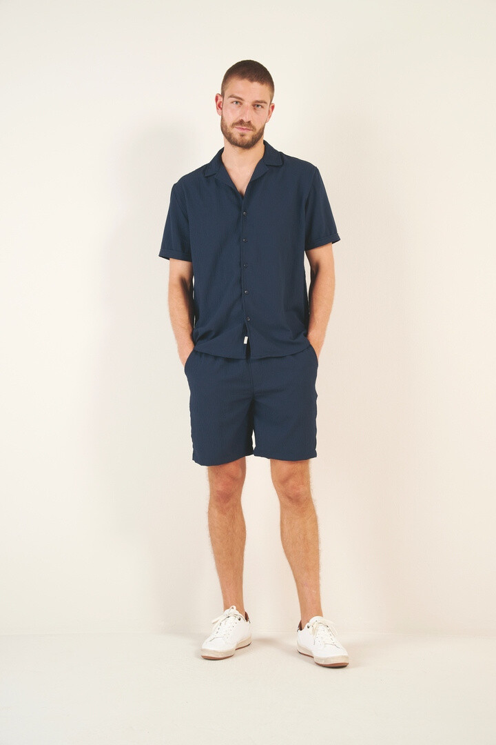 Grossista RMS 26 BY FRANCE DENIM - Set di camicia e bermuda Seersucker