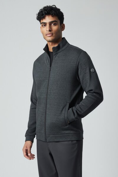 Grossiste RMS 26 BY FRANCE DENIM - Grande taille Gilet zippé molleton, col montant Grossiste RMS 26 BY FRANCE DENIM - Grande taille Gilet zippé molleton, col montant