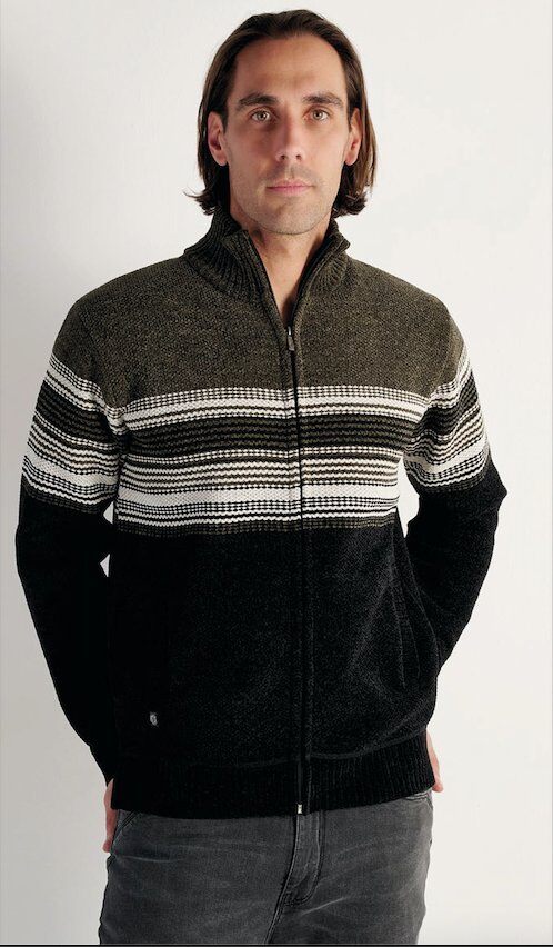 Großhändler RMS 26 BY FRANCE DENIM - Chenille-Weste mit fleecegefütterten Streifen