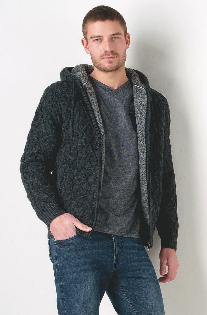 Großhändler RMS 26 BY FRANCE DENIM - Verzwirbelte Sherpa-Kapuzenjacke, J3